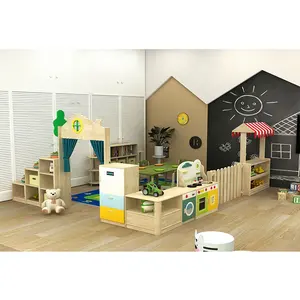 Preschool Pretend Play Furniture Wooden Kids Kitchen Kindergarten School Furniture