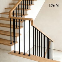 DVN Canada Balustres d'escalier modernes en fer forgé pour intérieur, balustrades décoratives, garde-corps en fer noir, mât métallique pour escaliers