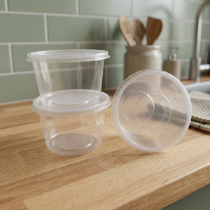 Conteneur alimentaire rond jetable en plastique PP avec couvercle, fabrication OEM au Vietnam, 350ml 500ml 550ml 600ml 700ml 1000ml 1200ml, pour emporter - Product Image 1