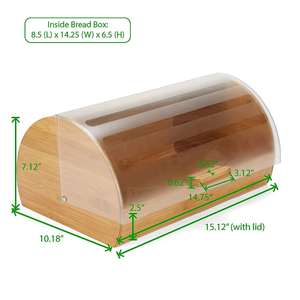 Offre Spéciale Haute Qualité Simple De Luxe Cuisine Pain Bambou Boîte De <span class=keywords><strong>Rangement</strong></span> Avec Couvercle En Plastique Organisateur de Garde-Manger Cuisine Et table - Product Image 5