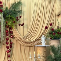 Nouvelle Voile de Fond de Scène de Mariage en Tissu Décoratif Translucide, Rideau Élastique en Soie Lactée pour Décoration d'Arche de Mariage