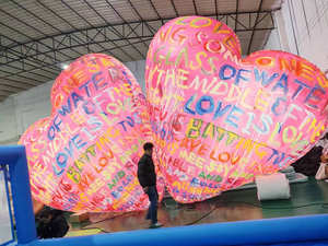 Amour publicité ballon gonflable en forme de coeur pour événement <span class=keywords><strong>centre</strong></span> <span class=keywords><strong>commercial</strong></span> décoration saint valentin coeur gonflable géant avec lumière - Product Image 6