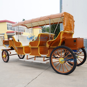 Fournisseur d'usine – Carrosse à chevaux vintage 8 places à trois rangées, non motorisé, en bois, pour usage commercial et touristique - Product Image 3