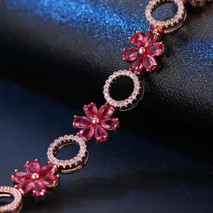 Natuna perhiasan gelang mewah berlapis emas mawar Brassr perhiasan gelang perhiasan mewah untuk wanita anak perempuan dan Hari Ibu