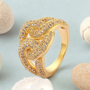 Модные Позолоченные кольца ювелирные изделия для женщин современное обручальное свадебное кольцо - Product Image 5