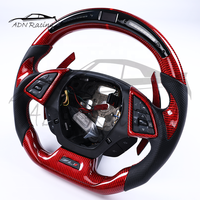 Intérieur en fibre de carbone rouge brillant pour Chevrolet Camaro 6e génération SS LT LT1 RS ZL1 1LE, volant avec voyant de changement de vitesse LED