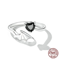 Ensemble de bijoux pour femmes en argent sterling 925, style gothique cœur du diable, 3 pièces : collier cornes de démon, bague aile de chauve-souris, boucles d'oreilles clous