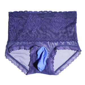 Men's High Waisted Tummy Control Underwear With Penis Sleeve Transparent Mesh Breathable Sexy Gun Shape Bullet Separation Plus - Product Image 5
