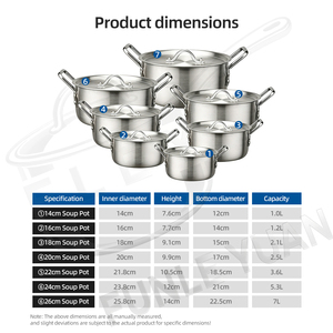 FLEY Aluminium-Topf mit Flachboden Gleichmäßige Erwärmung Komplettes Aluminium-Kochgeschirr-<span class=keywords><strong>Set</strong></span> Praktische Kochutensilien für Zuhause Garten <span class=keywords><strong>Camping</strong></span> - Product Image 2