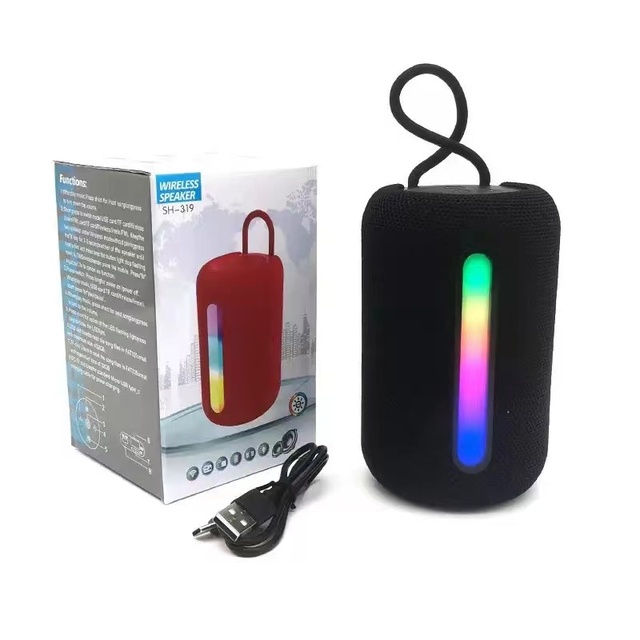Portable RGB Light TWS Speaker Mini Wireless Loudspeaker Support TF Card Colorful Lights Clear Sound for Phone Music Party SH319