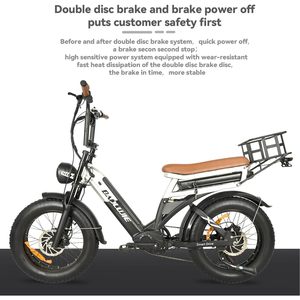 Vélo pour adultes BAOLUJIE PLJ2033, pneus larges 20 pouces, moteurs doubles 1500W/2000W, batterie au lithium 48V 30Ah, autonomie de 60 km, étanche IP54 - Product Image 5