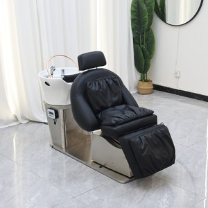 Sillón de Lavado de Cabello Moderno para Salón de Belleza, con Lavabo de Cerámica y Acero Inoxidable, Color Personalizado, de Lujo, en Oferta - Product Image 6