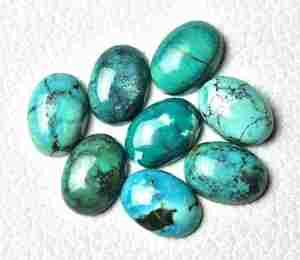Lote de piedras preciosas sueltas ovaladas turquesas tibetanas naturales pulidas sin tratar para hacer joyas de piedras preciosas calibradas al por mayor - Product Image 2