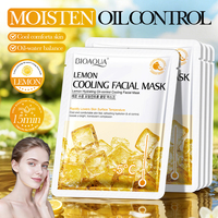 Masque facial en feuille OEM BIOAQUA à marque privée, citron, fraise, myrtille, hydratant, régulateur de sébum, rafraîchissant