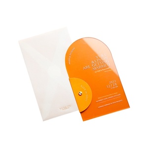 Carte d'invitation de mariage en acrylique à résonance unique - Style créatif haut de gamme européen-<span class=keywords><strong>américain</strong></span> avec illustrations dessinées à la main - Product Image 5