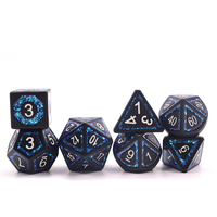 Dés en métal dragon polyédrique 16mm personnalisés en alliage de zinc mica bleu pour les jeux RPG du MDN