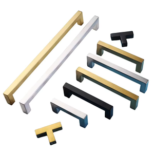 Square Stainless Steel Kitchen Cabinet Handles Brushed Nickel Finish <b>Drawer</b> <b>Pull</b> - Product Image 1