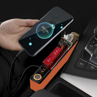 Nouveau boîtier de rangement en cuir 2 en 1 pour l'espace entre les sièges de voiture, console centrale, organisateur de commande centrale, accessoires intérieurs de voiture