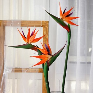 Fleur artificielle de Strelitzia Reginae à tige unique, fausse fleur d'oiseau de paradis pour la décoration de la maison, des hôtels, des mariages et de la photographie - Product Image 2