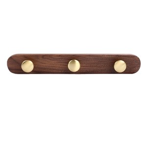 Ganchos para Abrigos de Madera Maciza de Nogal, Montados en la Pared, Rectangulares, de Acero Inoxidable, con 2, 3, 4 o 5 Ganchos, para Baño, Entrada, Perchero para Abrigos y Gorras - Product Image 5