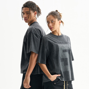 Style de mode chaude impression par transfert de chaleur Anti-rétrécissement col rond 100% coton Streetwear surdimensionné à manches courtes hommes t-shirt - Product Image 5