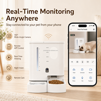 Distributeur de nourriture intelligent 2-en-1 écologique et moderne pour animaux de compagnie, personnalisé par le fabricant, avec caméra, contrôle via l'application Tuya, programmation d'alimentation automatique, capacité de 5L