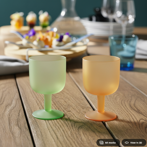 Verre à pied haut et large, vintage, anti-fuite, pour desserts, boissons, café, whisky, cocktails, dégradé de couleurs, givré, à pied court - Product Image 6