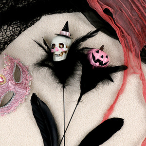 Hot Selling Halloween Feather Skeleton Pumpkin Branch Bouquet Creative Home Party Decoration - Product Image 1