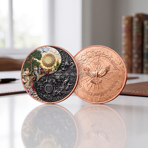 Moneda de cobre redonda de 1 onza .999 de cobre fino, diseño de Cielo y Infierno Yin Yang, Ángel y Demonio, en alto relieve, moneda coleccionable de cobre - Product Image 6