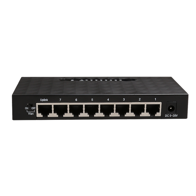 Unmanaged Desktop Switch Hub With 8 Gigabit Lan Port Vlan Button 10/100/1000Mbps Switch Hub Support Full /Half Duplex
