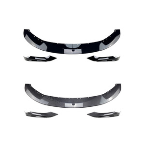Amp-Z Front Bumper Lip Splitter <b>Corner</b> <b>Protector</b> For Bmw 4 Series F32 F33 M-Tech 2014-2020 Piano Black Carbon Fiber Texture - Product Image 2