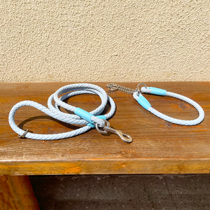 Kunden spezifische Luxus hand gefertigte geflochtene Seil Hunde leine und Halsband Set Großhandel personal isierte Phantasie kleine große Haustier führt Zubehör - Product Image 3