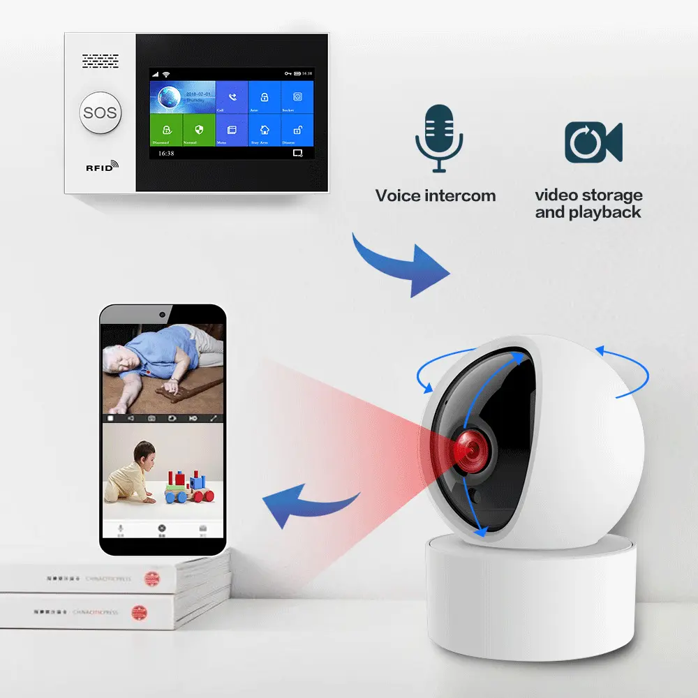 2023 Tuya Wireless Touch GSM WIFI Smart-Alarmsystem-Kit für die Sicherheit zu Hause mit PIR-Bewegungssensor-Türsensor-Rfid-Karte