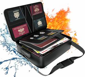 Caja de Almacenamiento Ignífuga Portátil de Gran Tamaño, Bolsa de Uso Especial para Documentos Importantes, Bolsa Ignífuga con Cerradura para Documentos, Almacenamiento Seguro - Product Image 1