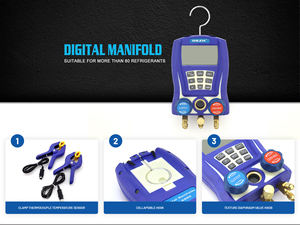 WK-6889-L प्रशीतन डिजिटल कई वैक्यूम पंप प्रशीतन बुद्धिमान चमकदार सूटकेस उच्च/निम्न दबाव गेज 2 वाल्व - Product Image 4