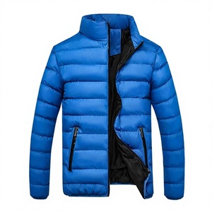 <b>Men's</b> Casual Winter Jacket with Stand Collar <b>Long</b> Sleeve Lightweight Full Zip Windproof Warm <b>Coat</b> Pockets-<b>Black</b> - Product Image 1