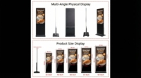 Reproductor de Publicidad LCD de Alta Luminosidad con Soporte de Pie, Antideslumbrante, Impermeable, Señalización Digital con Carcasa Personalizada para Áreas Públicas