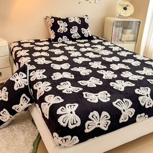 Winter Warm Tufted <strong>Teddy</strong> Flannel <strong>Fitted</strong> <strong>Sheet</strong> Soft Fluffy Milk Velvet Mattress Cover Anti-slip Bed <strong>Sheet</strong> for Home Bedding - Product Image 3