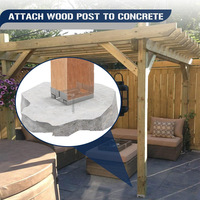 Support de montage pliable en acier galvanisé, base de poteau réglable, design contemporain pour mobilier d'extérieur, ancrage dans le béton