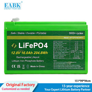 電動スクーター用新製品12V 16Ah LiFePO4バッテリーホームストレージ発電所ポータブルリン酸リチウムバッテリー - Product Image 3