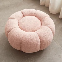 Pouf rond en forme de citrouille en tissu de laine d'agneau personnalisé et adorable