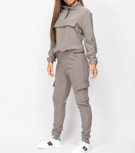 Nouveaux survêtements en deux pièces pour femmes, élégants, d'hiver, décontractés, surdimensionnés, respirants, 100% coton, pour la vente en gros - Product Image 1