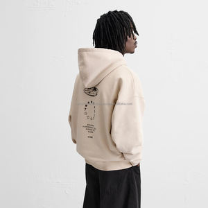 New Design Custom Heavyweight 500 Gsm Drop Shoulder <b>Hoodie</b> Manufacturers Blank Cotton Oversized boxy fit <b>Hoodie</b> for men - Product Image 5