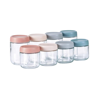 Lot de 6 contenants en verre hermétiques sans BPA de 16 oz pour overnight oats, avec couvercles, empilables et compatibles lave-vaisselle pour le stockage des aliments