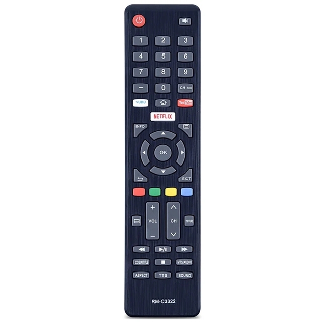 RM-C3322 Waterproof Remote Control for JVC Smart TV with Net/flix Vu/Du You/Tube Functions