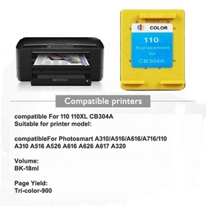 Tương thích đối với <span class=keywords><strong>hp</strong></span> 110 XL CB304A hộp MỰC cho <span class=keywords><strong>Photosmart</strong></span> A310 A516 <span class=keywords><strong>A616</strong></span> A716 A526 A626 A716 A617 A618 A612 a311 A314 - Product Image 1