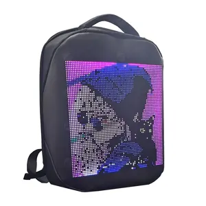 Mobil uygulama kontrol led spor çanta promosyon LED sırt çantası dinamik tam renkli LED ekran 3D sırt çantası akıllı led sırt çantası
