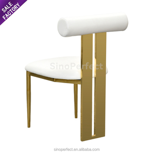 Chaises de salle à manger en acier inoxydable pour restaurant, pieds dorés, vente en gros, chaises de luxe pour mariage et événements - Product Image 2