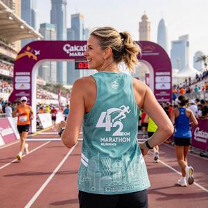 Chaleco de Maratón Personalizado para Mujer, Serie de Carreras de 5km/21km/42km, Venta al por Mayor, 100% Poliéster, Malla Bird Eye, Impresión por Sublimación Completa, Transpirable - Product Image 2
