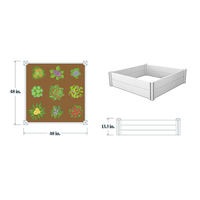 Plantation en plastique PVC blanc Lit de jardin surélevé Solution de limite durable et élégante 11.8 po X 27.5 po